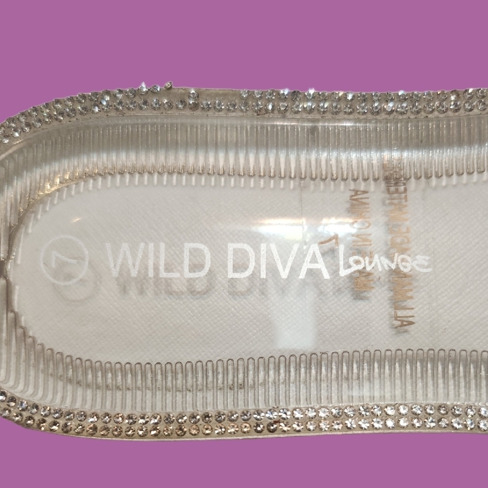 Wild Diva CLEAR MIRRORED Glam Slide Sandals, SIZE 7 - Picture 5 of 13
